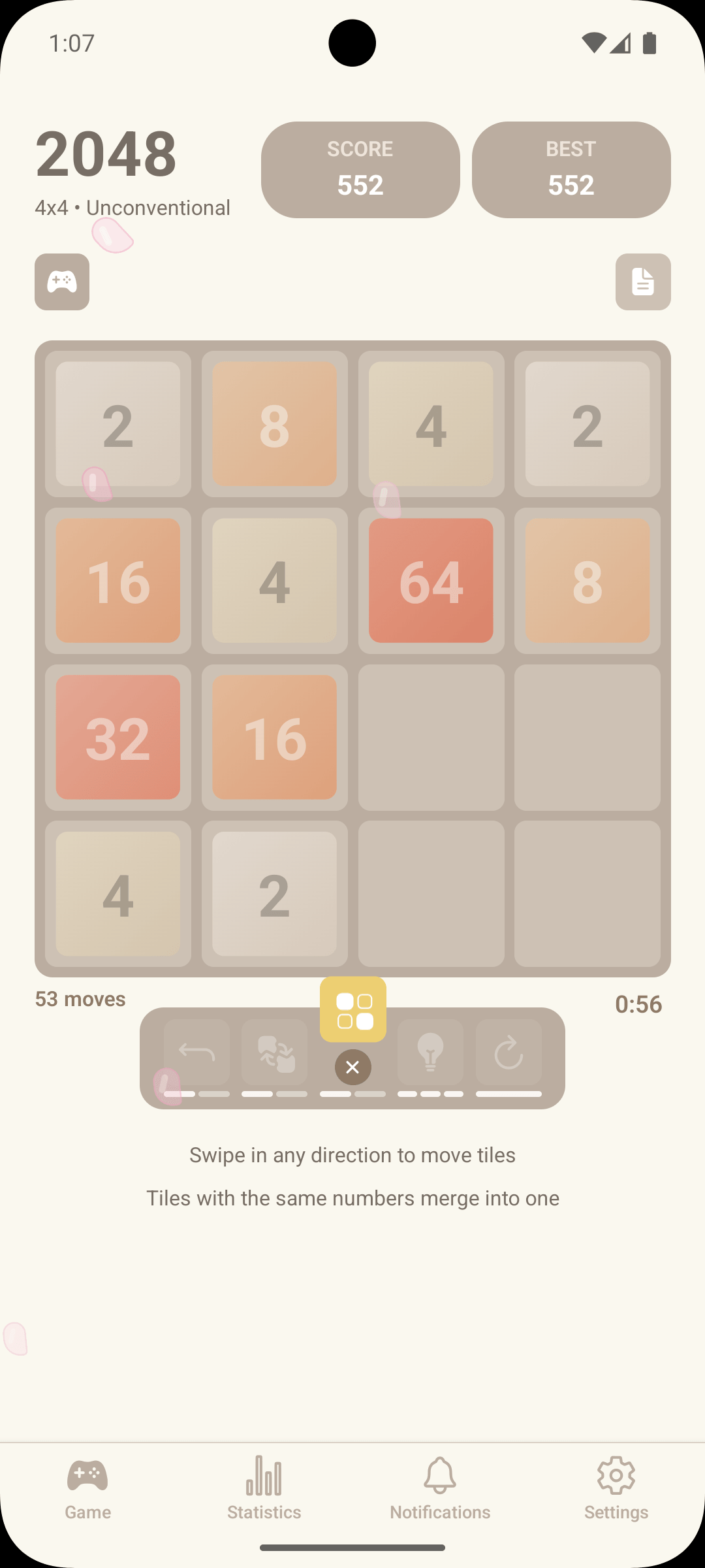 Gameplay using remove block ability to clear tiles on the board