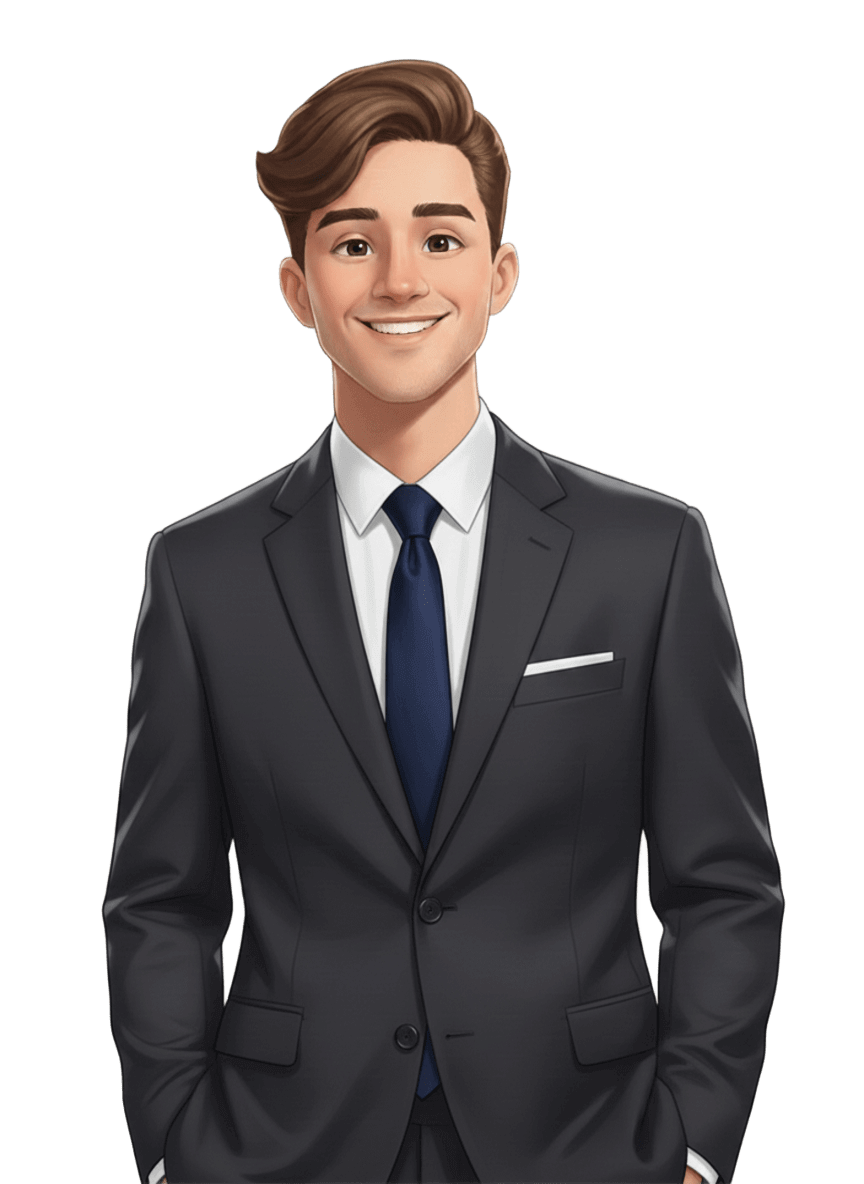 A joyful man welcomes visitors to the site